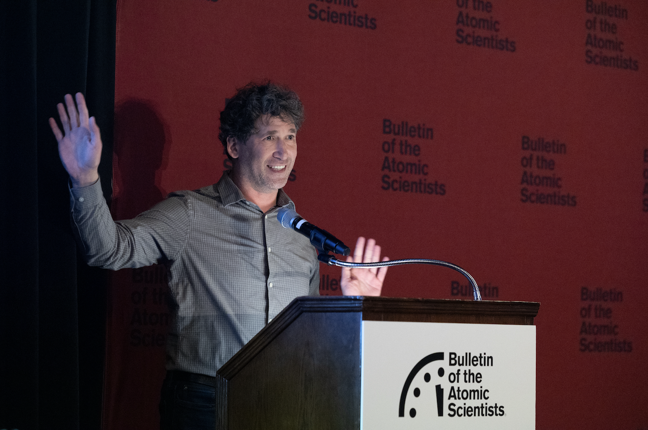 Science and Security Board chair Daniel Holz speaks at Conversations Before Midnight on November 12, 2024. 
